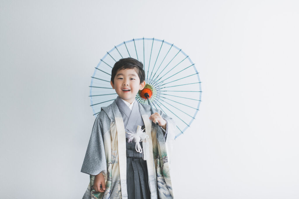 5歳男の子の七五三着物姿(小山市フォトスタジオ撮影)