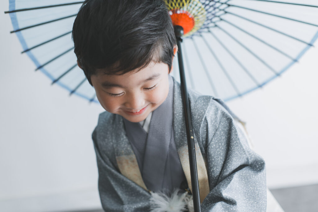 5歳男の子の七五三着物姿（小山市フォトスタジオ撮影）