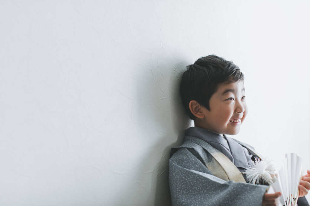 5歳男の子の七五三着物姿（小山市フォトスタジオ撮影）