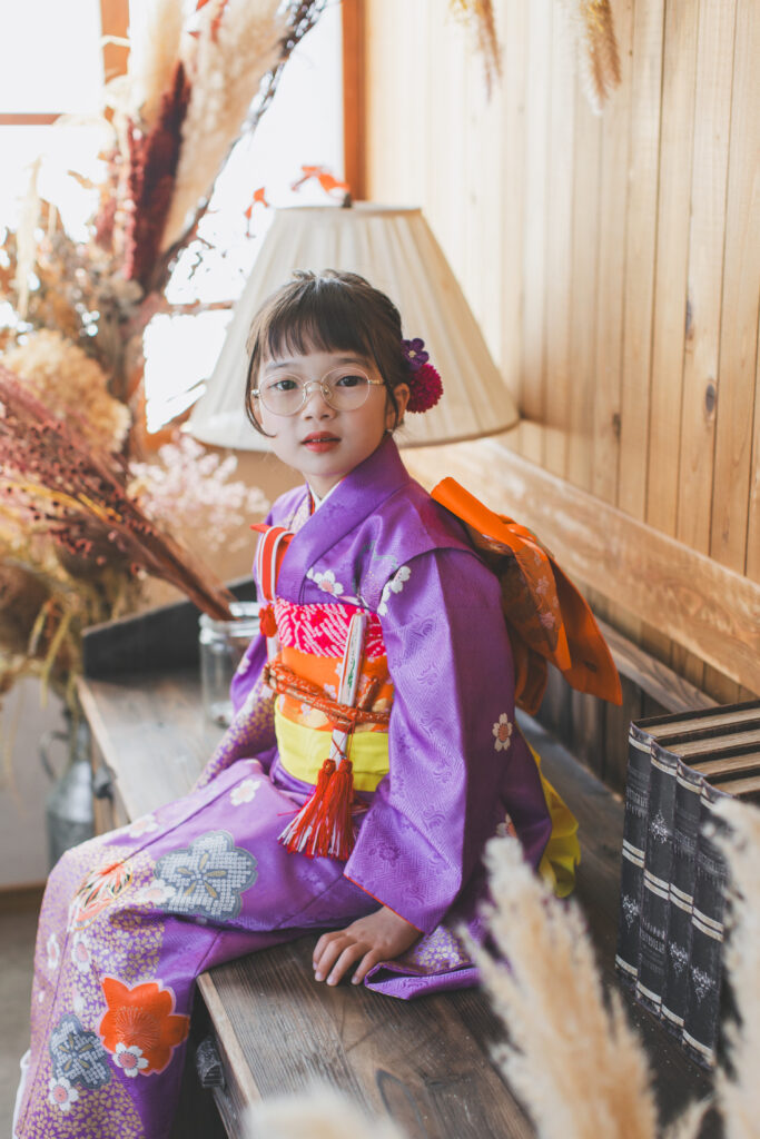 小山市のフォトスタジオで撮影した七五三の着物コーデ例