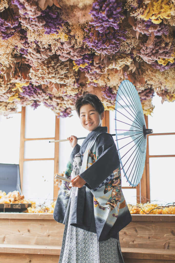 小山市のフォトスタジオで撮影した七五三の着物コーデ例