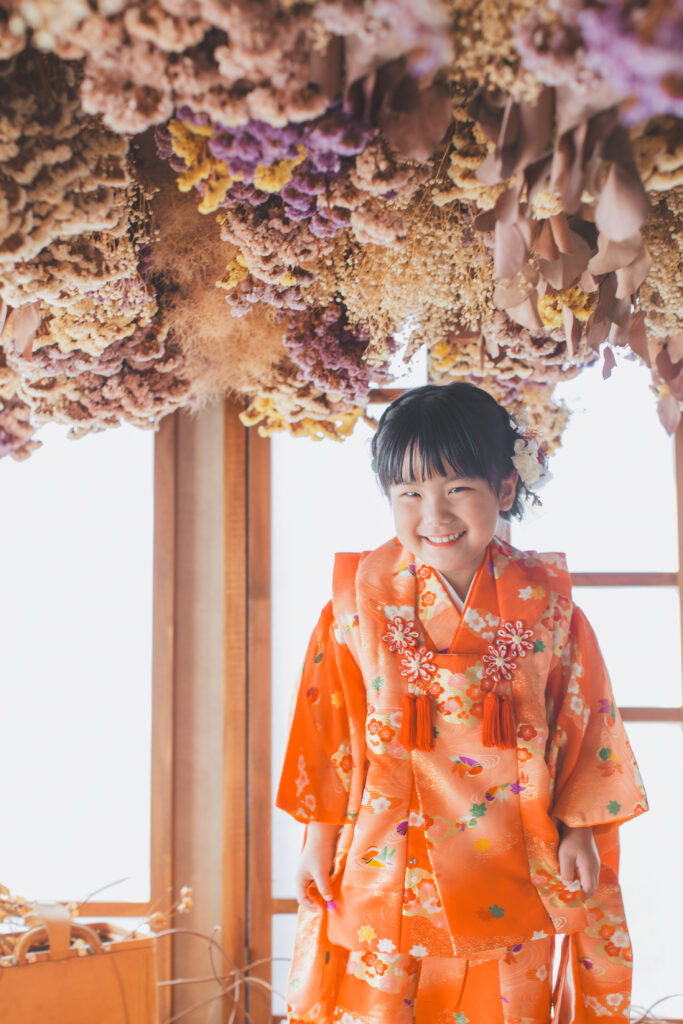 小山市のフォトスタジオで撮影した七五三の着物コーデ例