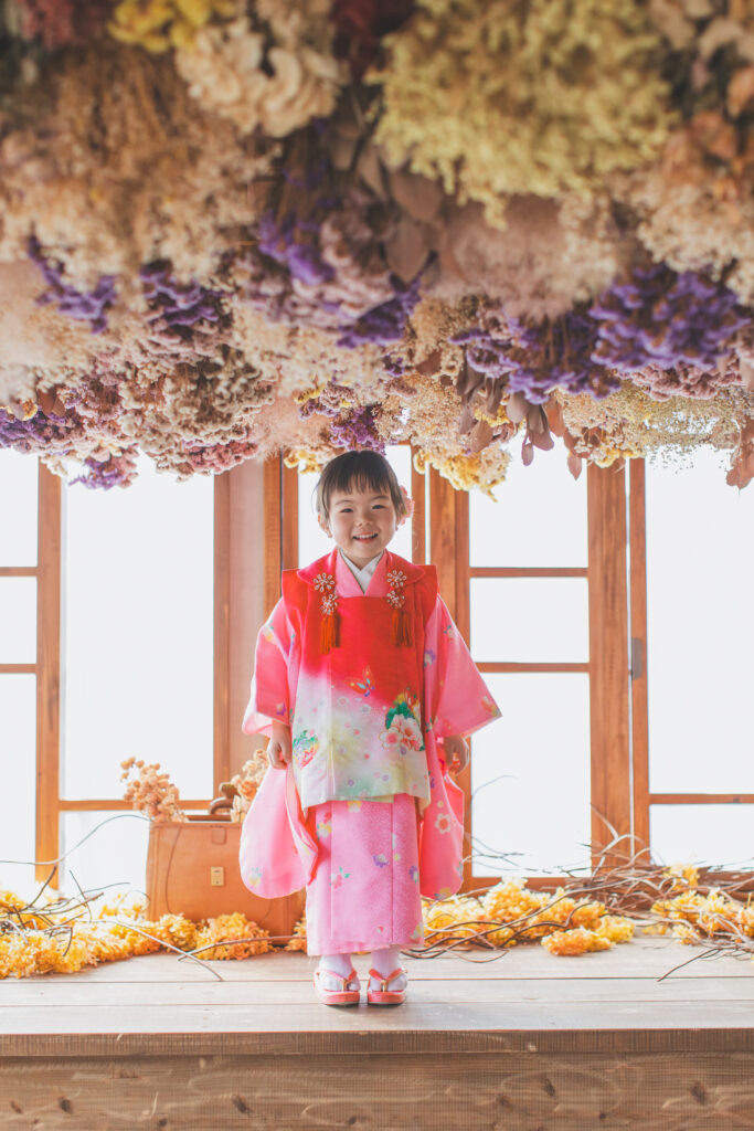 小山市のフォトスタジオで撮影した七五三の着物コーデ例