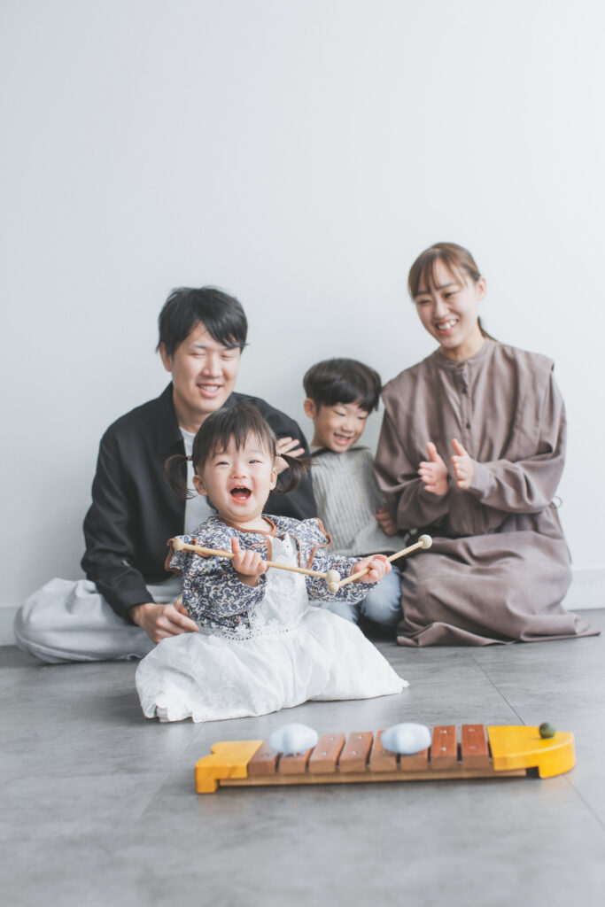 小山市フォトスタジオでの1歳記念写真