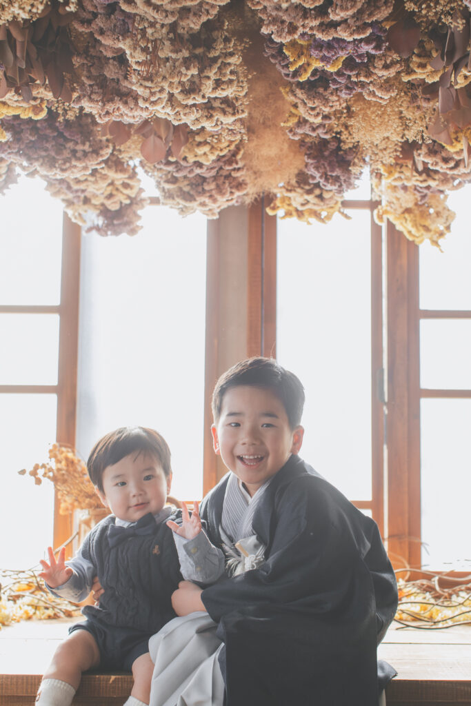 栃木県 フォトスタジオ おしゃれな兄弟写真