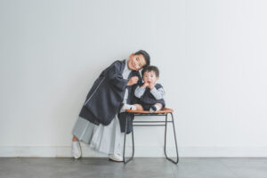 5歳七五三男の子と1歳男の子の兄弟写真