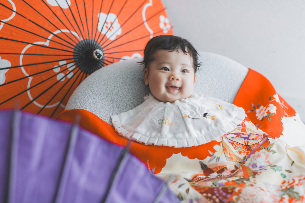 生後3ヶ月の女の子のお宮参り写真