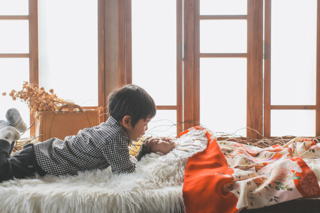 兄妹で来店している家族写真