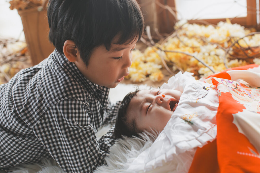 兄妹で来店している家族写真