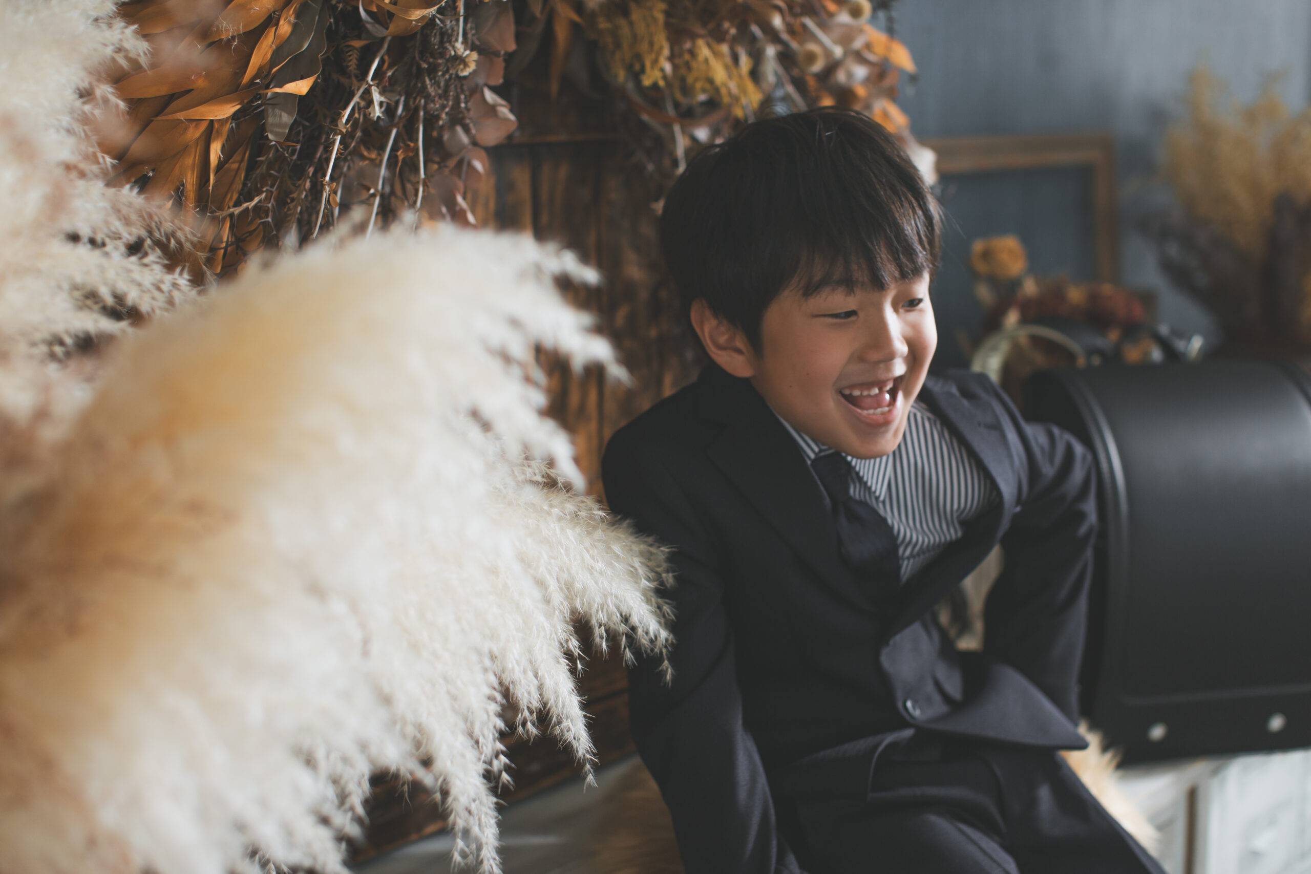 入学記念で撮影した男の子のスタジオ写真