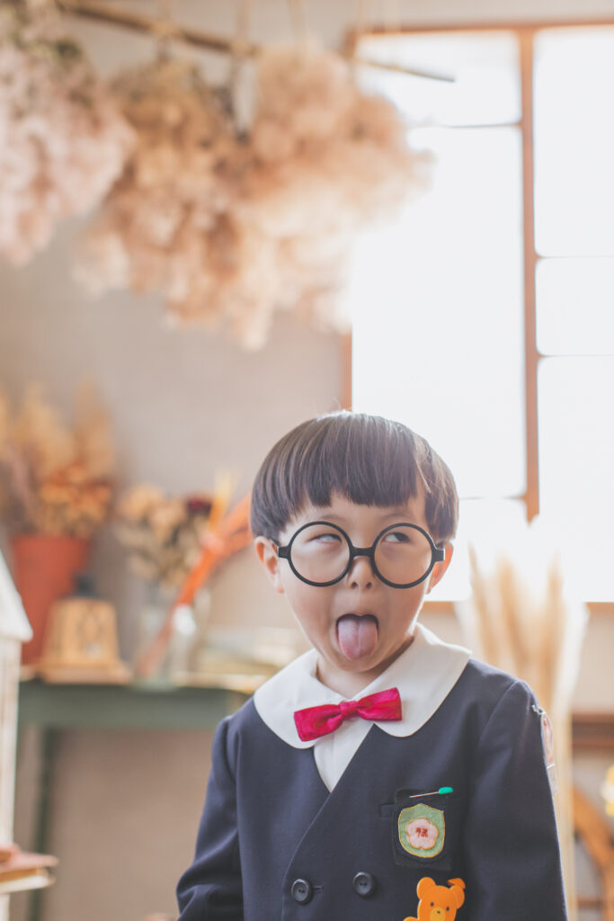 入園写真の記念撮影カット