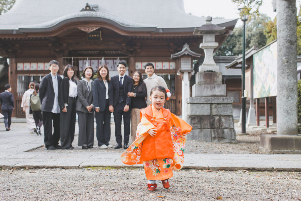 七五三の家族集合写真