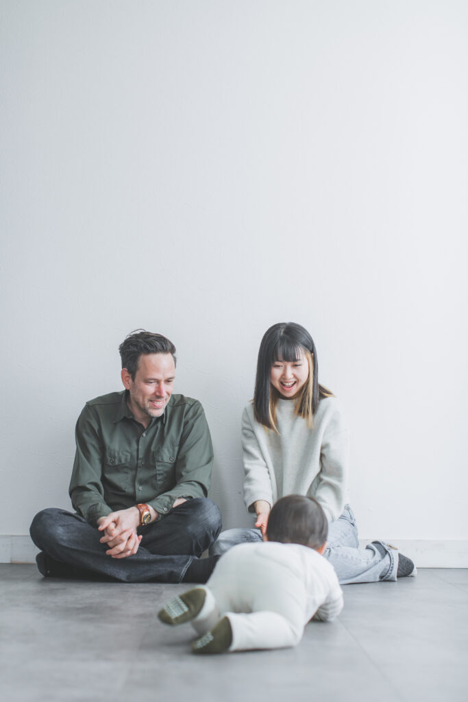 フォトスタジオでの家族撮影