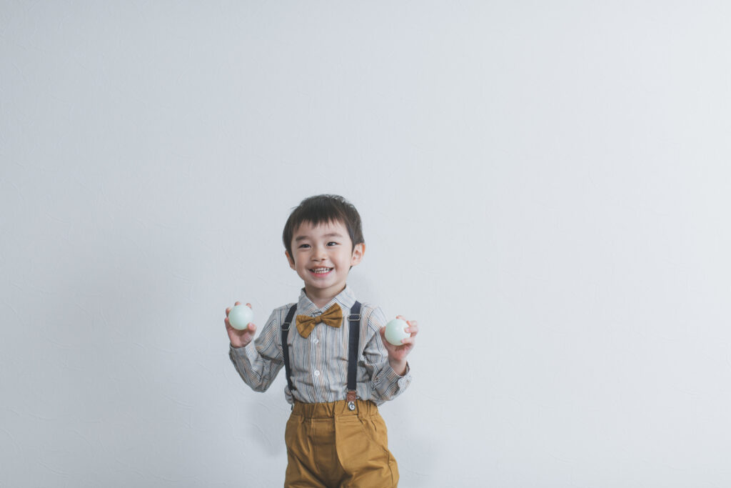 3歳男の子のバースデーフォト