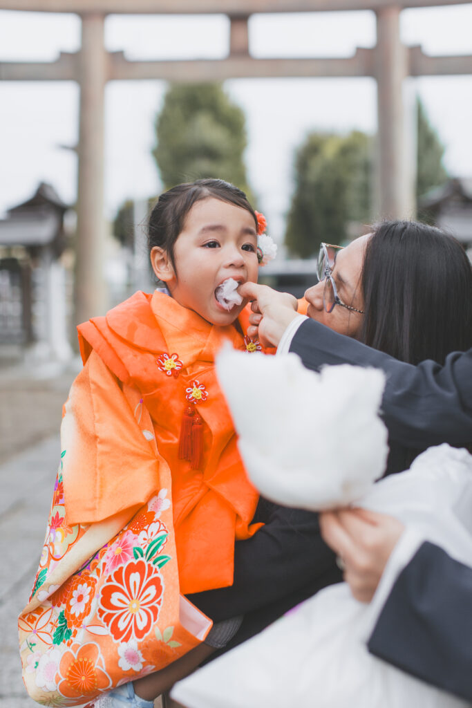 七五三参拝の記念撮影
