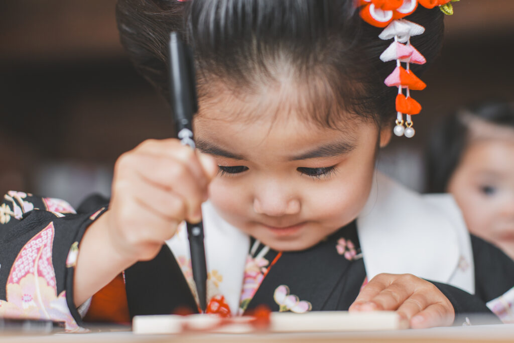 間々田八幡宮での七五三ロケ撮影
