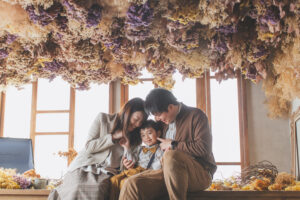 家族での誕生日記念撮影