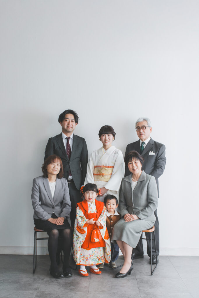 家族での七五三写真
