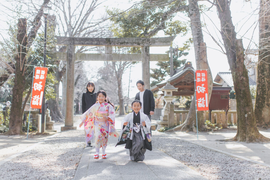 七五三家族写真