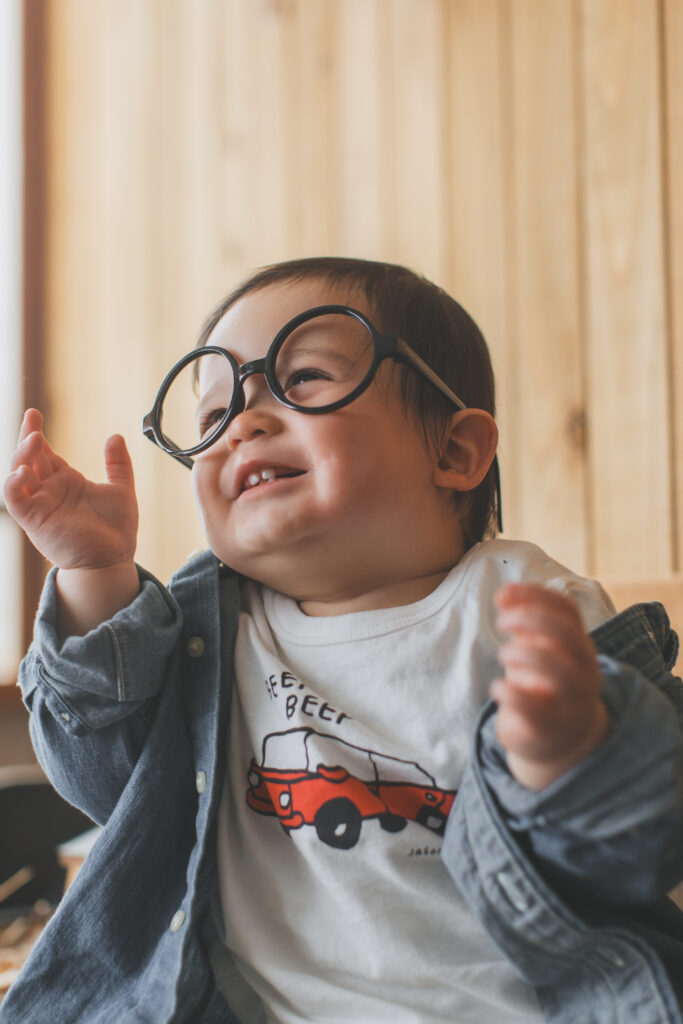 1歳 写真スタジオでの撮影風景