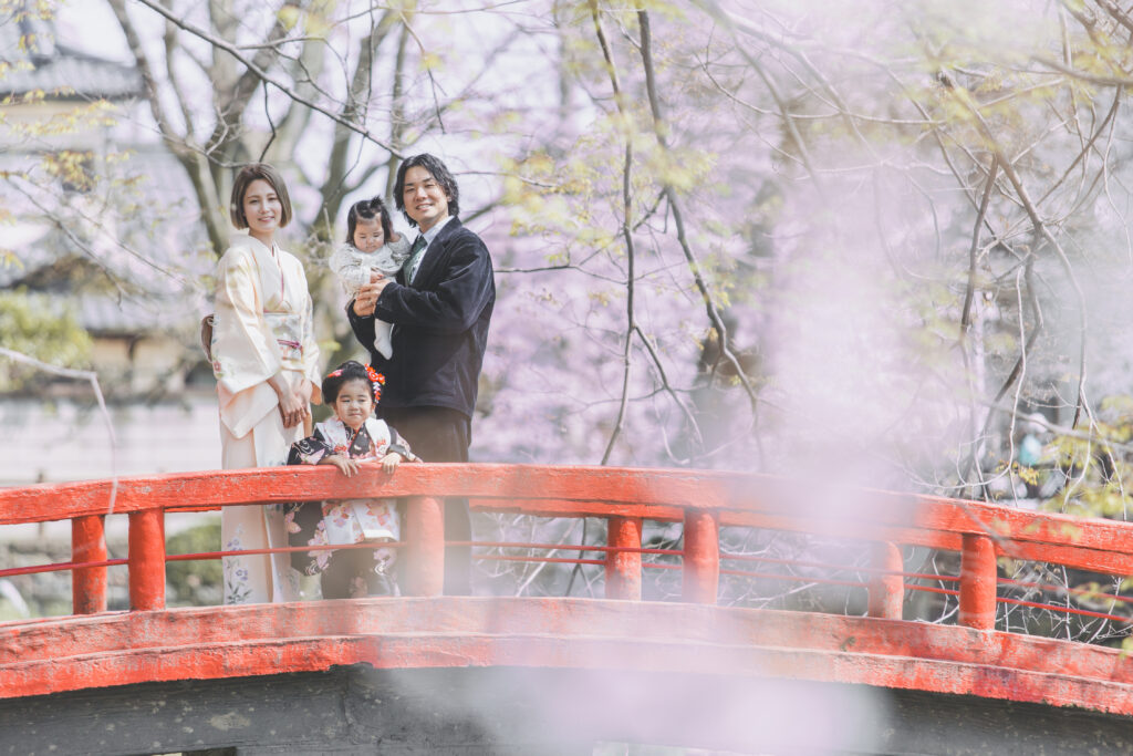 間々田八幡宮での七五三ロケ撮影