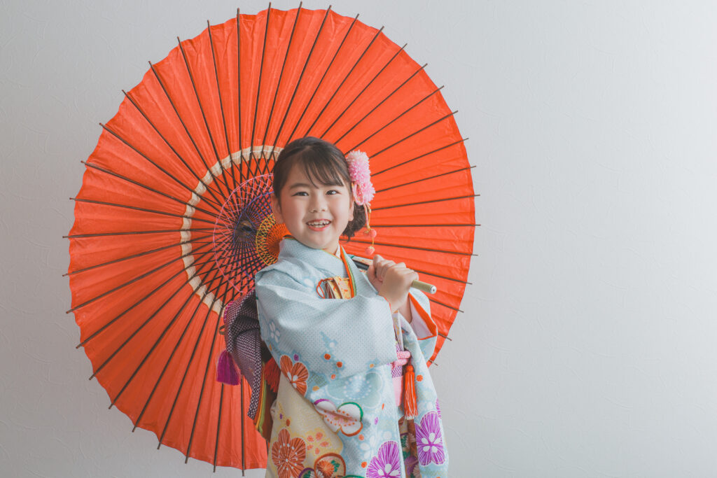 着物姿の七五三写真