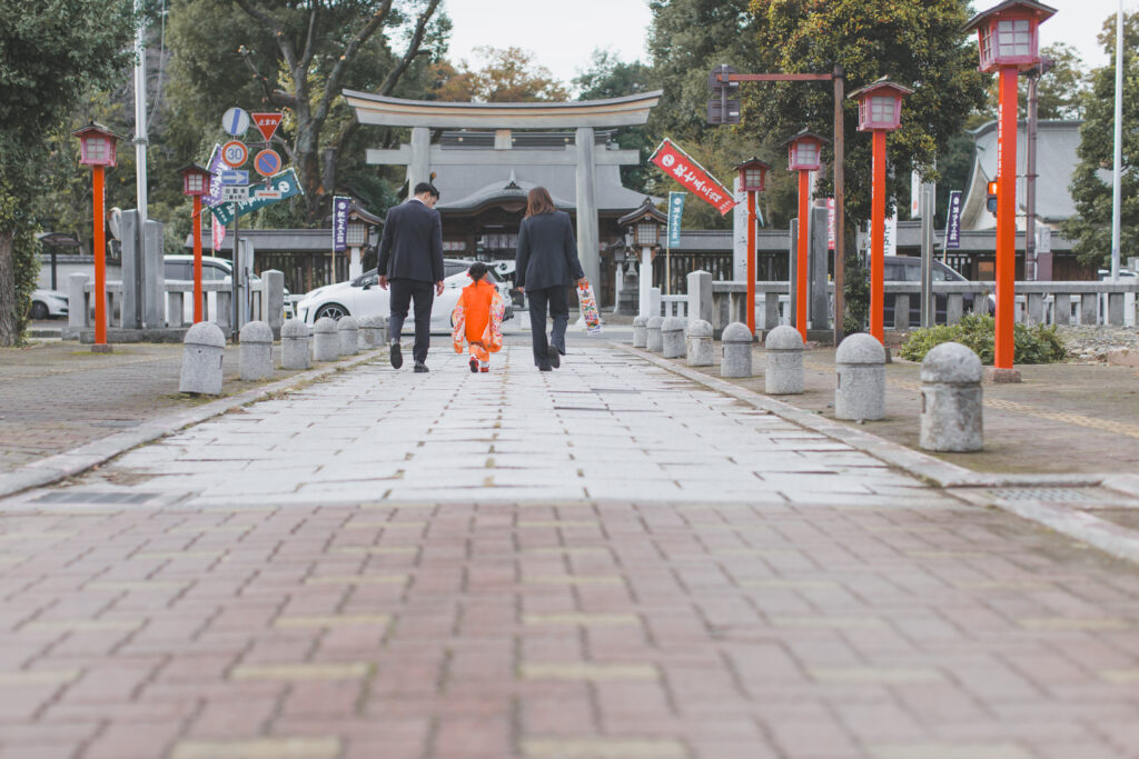 七五三の家族集合写真