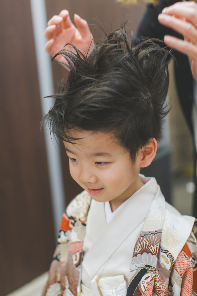 スタジオでの七五三写真