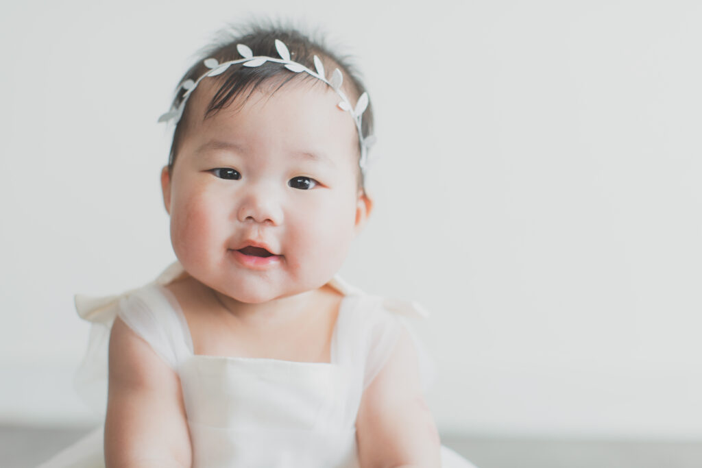 6ヶ月女の子の記念撮影