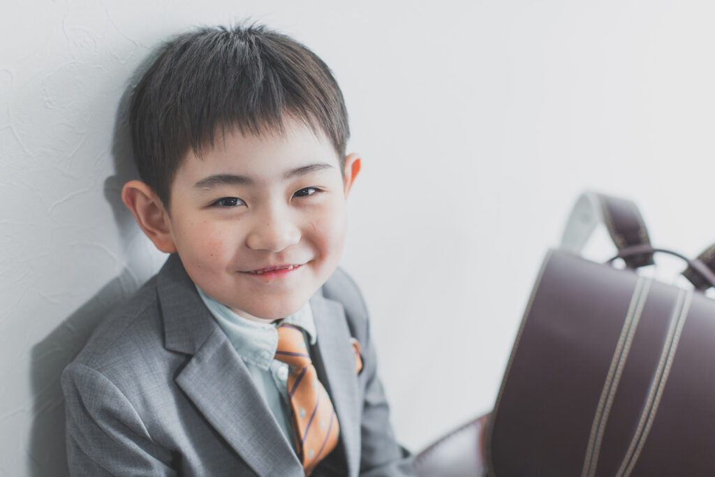 写真館での入学写真