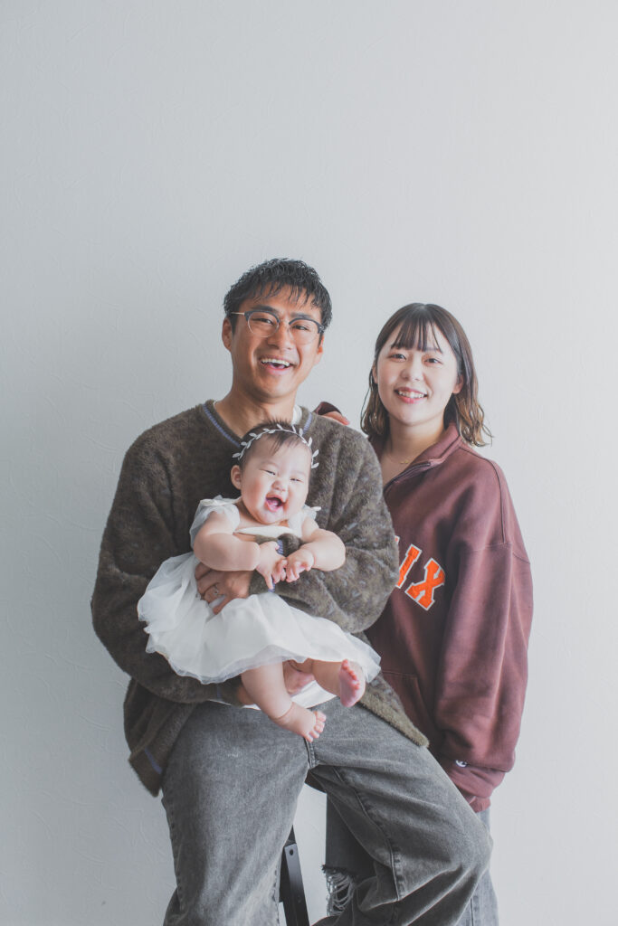 家族とのハーフバースデー写真