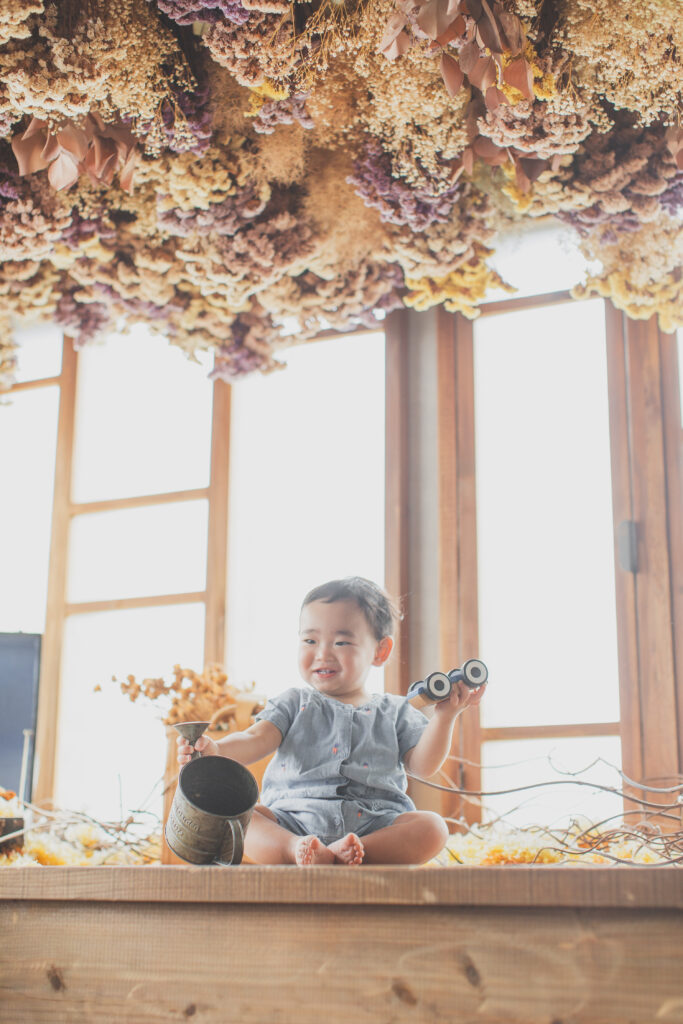 フォトスタジオでの誕生日撮影