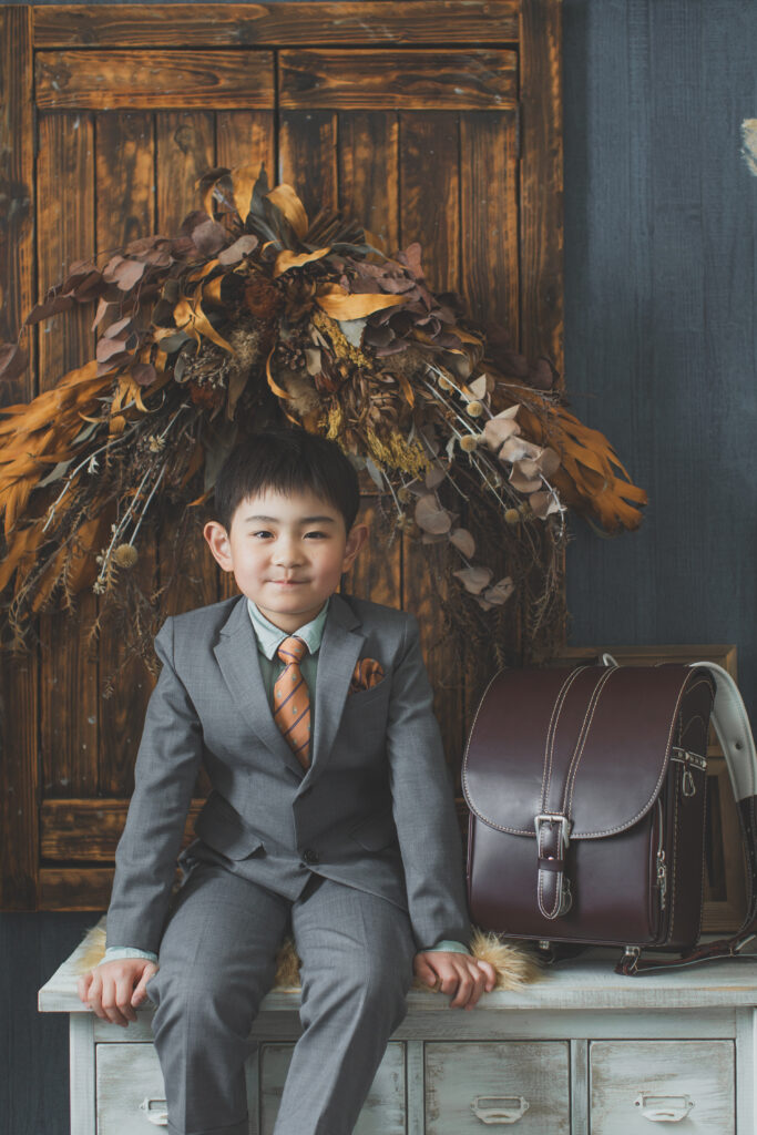 フォトスタジオでの入学撮影