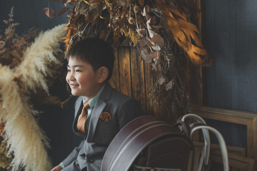 写真館での入学写真