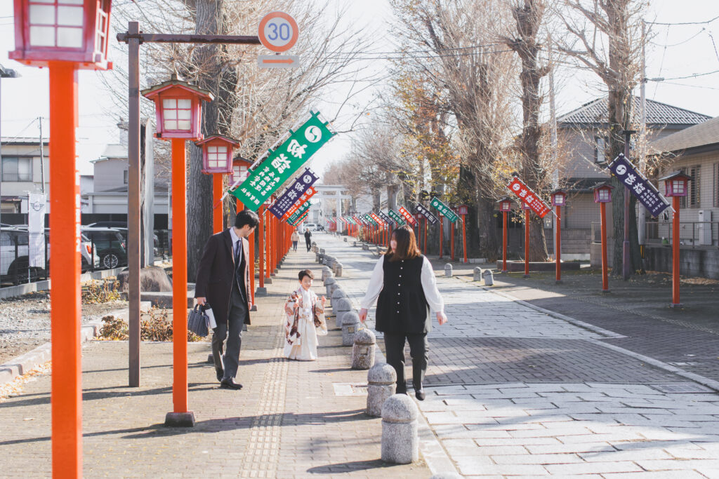 神社での七五三写真