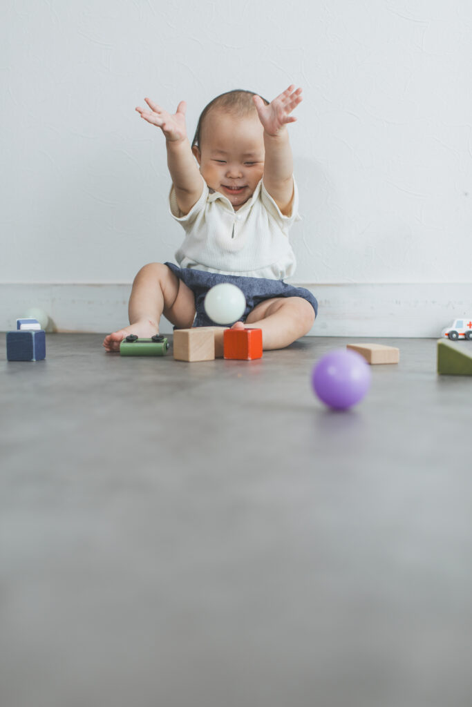 写真館での1歳記念写真