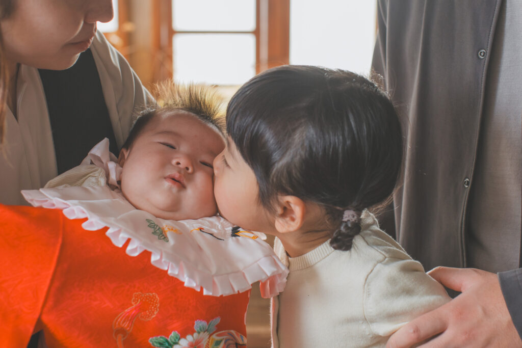 姉妹での記念写真