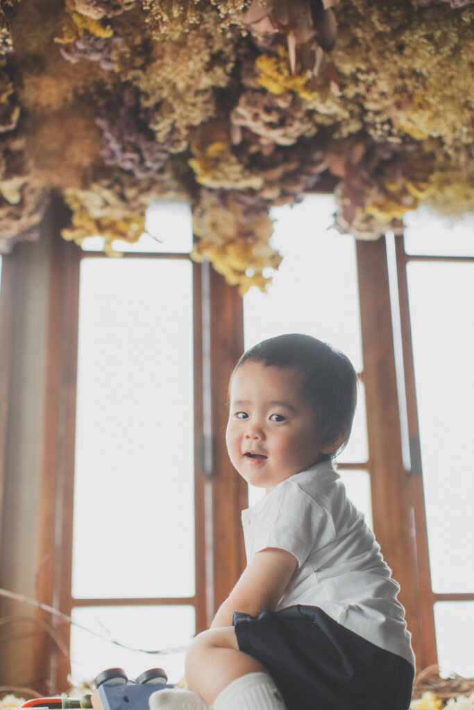 1歳男の子のバースデーフォト