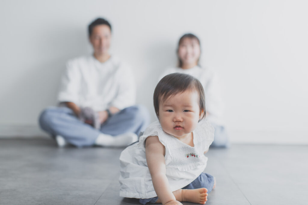 1歳記念の家族写真