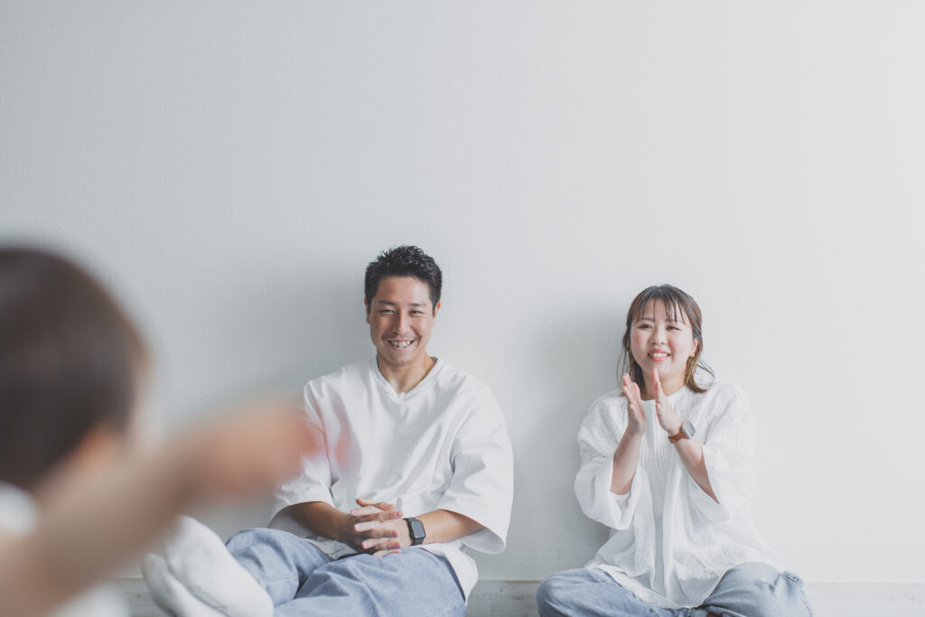 1歳記念の家族写真