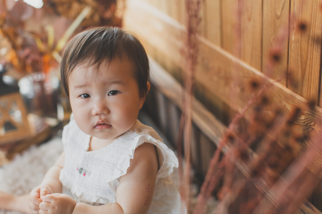 小山市写真スタジオでの誕生日写真