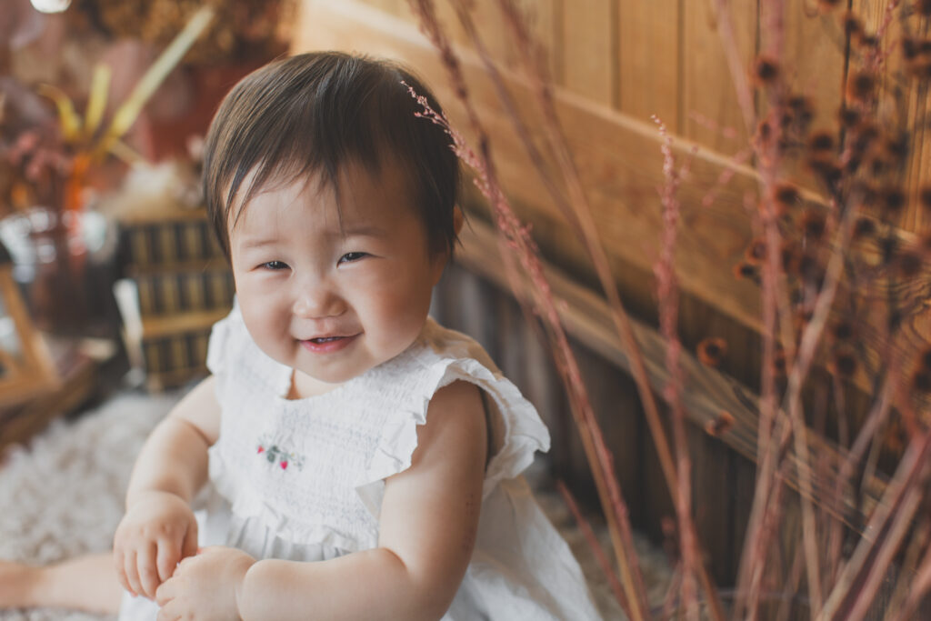 小山市写真スタジオでの誕生日写真
