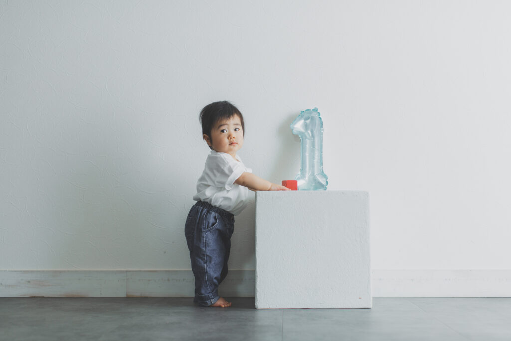 1歳男の子のバースデーフォト