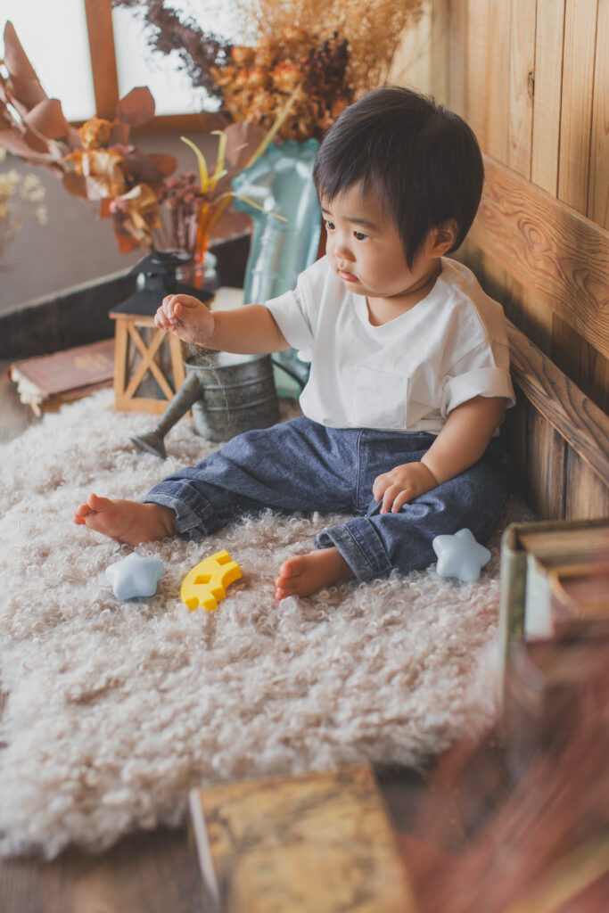 1歳男の子のバースデーフォト