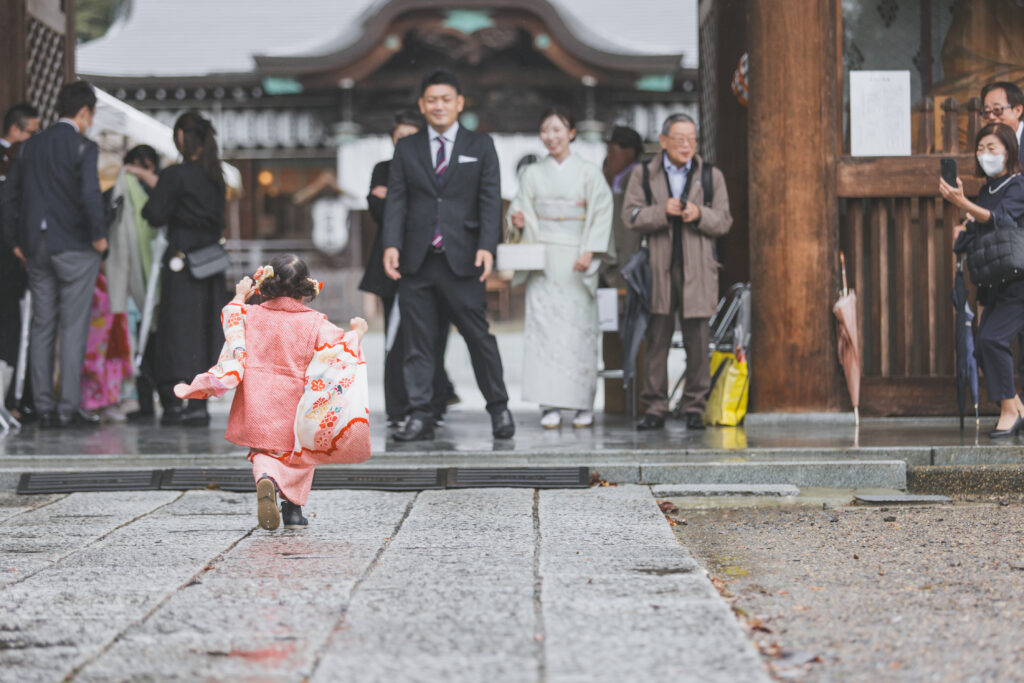 雨の日の七五三ロケーションフォト