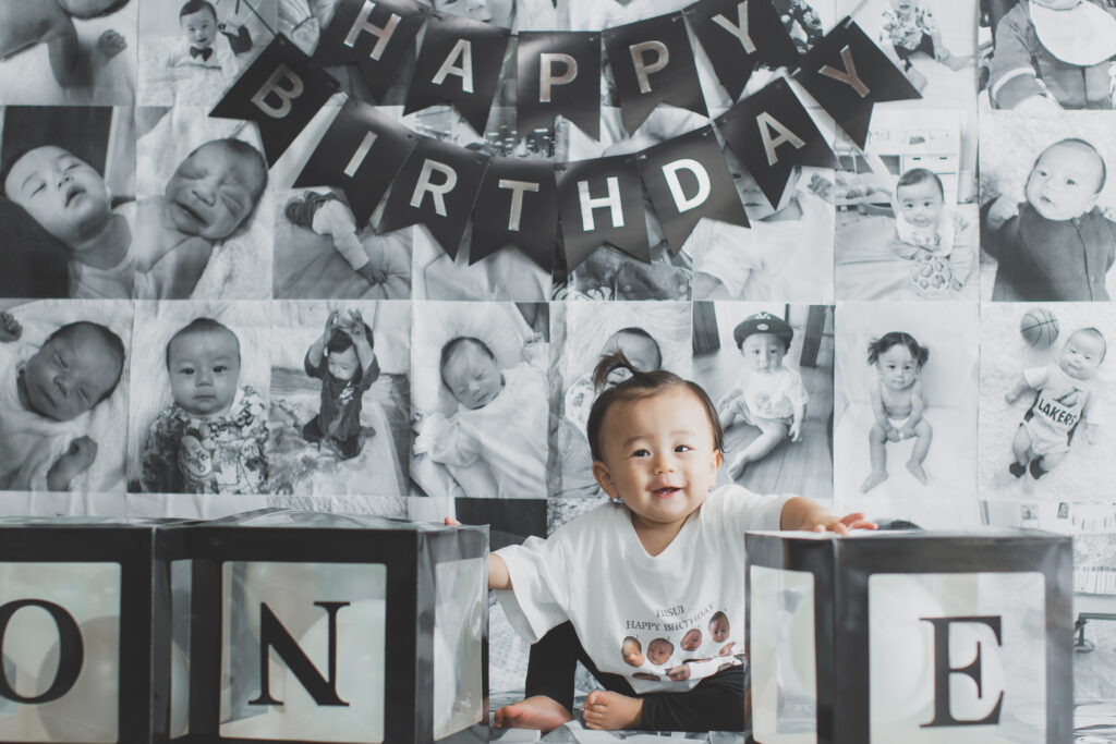 1歳の男の子のバースデーフォト撮影